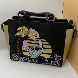 Loungefly Black and Yellow Stitch Satchel